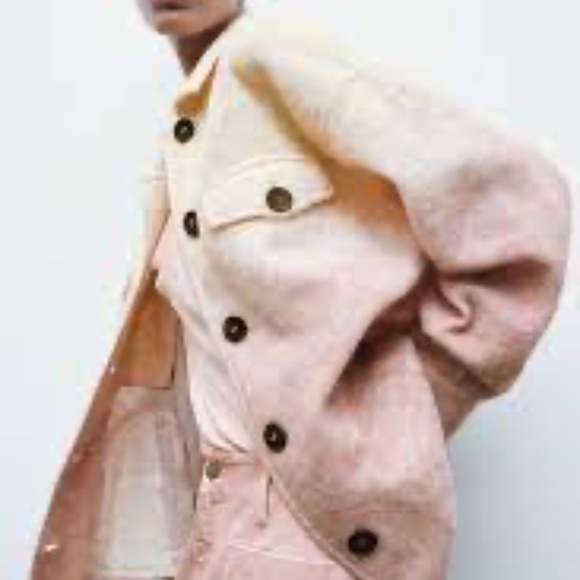 Zara Pink Ombre wool shacket / jacket - Picture 1 of 4